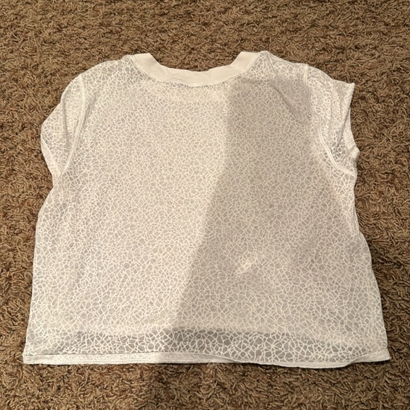 Lululemon White See Through Cropped T-Shirt | Size 4 - Picture 2 of 3